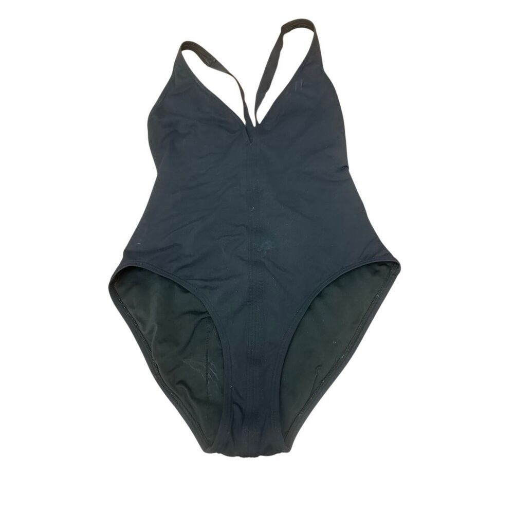 Proenza Schouler Womens Deep V Neck Maillot One Piece Swimsuit Black Size L/G